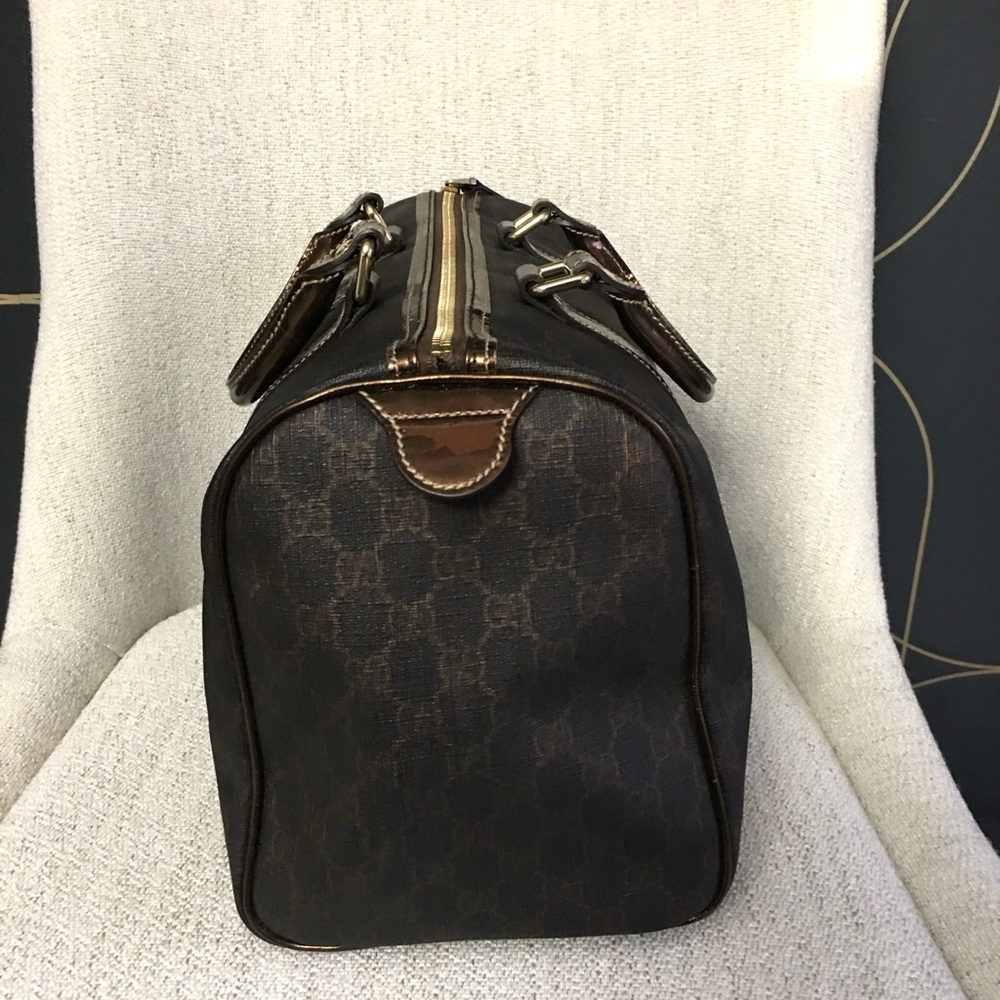 Authentic GUCCI Boston satchel bag brown gold - Picture 6 of 15